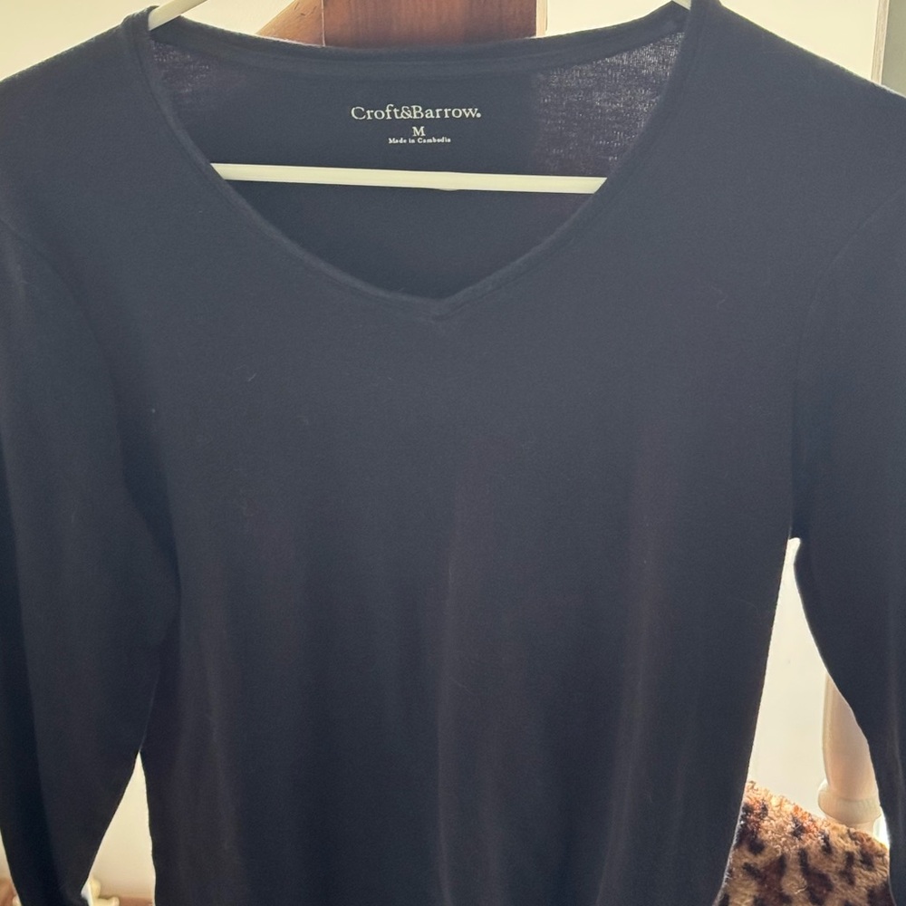 Croft & Barrow Women's Long Sleeve Black Tee